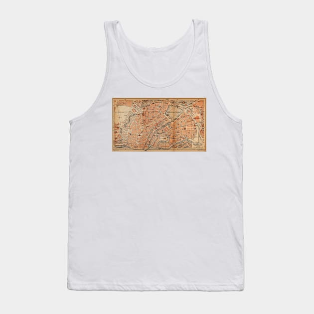 Vintage Map of Hamburg Germany (1910) Tank Top by Bravuramedia